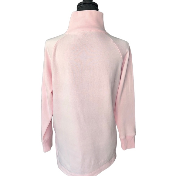 J.Crew Wide Button-Collar Tunic Sweatshirt in Cloudspun Fleece in Pink-X-Small - Picture 7 of 9